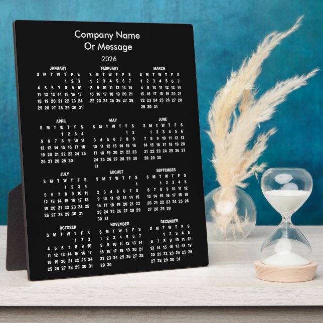 Placa Expositora Modern 2026 Calendar Company Name (Lado)