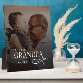 Placa Expositora Modern Best GrandPa Ever Photo Personalized