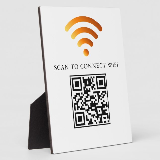 Placa Expositora Modern Business Wifi Network and Password Black  (Lado)