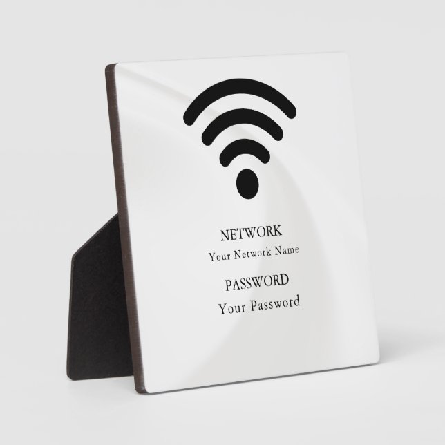 Placa Expositora Modern Business Wifi Network and Password Black  (Anverso)