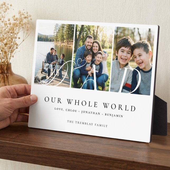 Placa Expositora Modern Dad Photo Collage Fathers Day keepsake Gift (Modern Dad Photo Collage Fathers Day keepsake Gift Plaque)