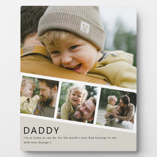 Placa Expositora Modern Daddy Photo Strip Collage (Frente)