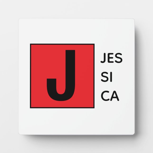 Placa Expositora Modern Elegant Plain Professional Name Monogram (Frente)