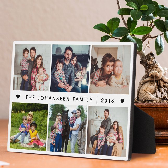 Placa Expositora Modern Family Photo Collage Template Cute Keepsake (Subido por el creador)