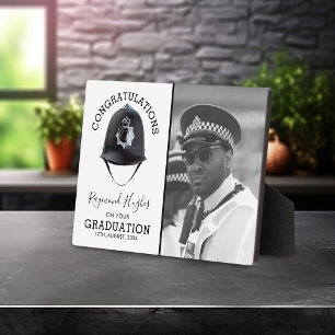 Placa Expositora Modern Police Officer Graduation Photo