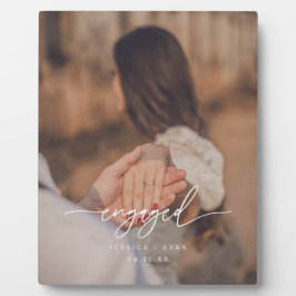 Placa Expositora Modern Script Photo Custom Engagement