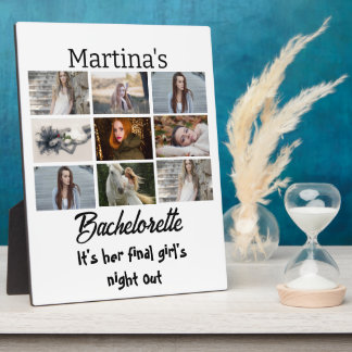 Placa Expositora Moderna Bachelorette personalizada 9 Collage de fo
