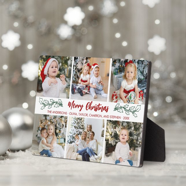 Placa Expositora Moderna familia de 6 Navidades fotográficos guión  (Subido por el creador)