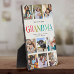 Placa Expositora Moderna familia de Collages de fotos de Rainbow Lo<br><div class="desc">Un meditado y moderno cumpleaños, Día de la Madre o regalo de Navidad: una moderna placa de collage de fotos en Instagram con tu mensaje personal y nombres para la mejor abuela de la historia. La moderna tipografía de arcoíris pastel sobre un suave fondo de marfil es un placer para...</div>