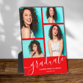 Placa Expositora Moderna foto de graduación roja Keepsake