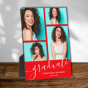 Placa Expositora Moderna foto de graduación roja Keepsake