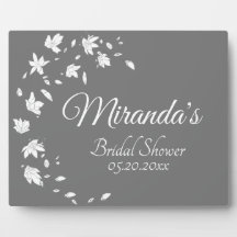 Moderna mesa de ducha con flores de color gris y b