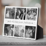 Placa Expositora Moderna y elegante Collage de fotos Keepsake de la<br><div class="desc">Elegante y moderno boda keepsake,  este diseño personalizado de collage de fotos de fecha y nombre hace una hermosa presentación para tus fotos favoritas de tu día especial. ¡Un gran regalo para los recién casados o aniversarios! Esta es la versión en blanco y negro.</div>