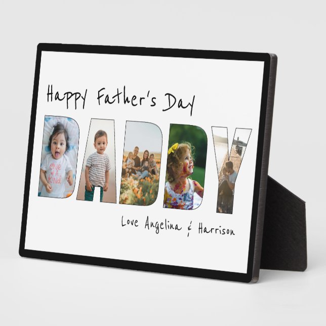 Placa Expositora Moderno 5 Collage de fotos Papi Padres Día Keepsak (Lado)