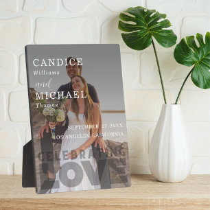 Placa Expositora Moderno Boda Elegante De Fotografía En Blanco Y Ne