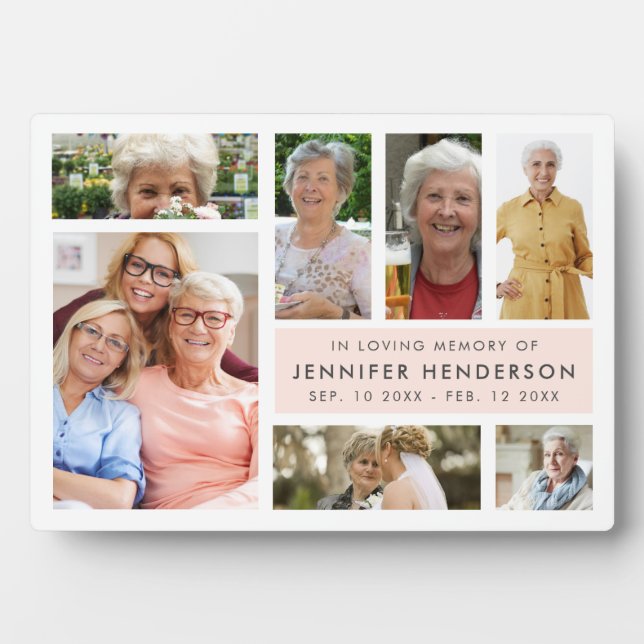 Placa Expositora Moderno en el Collage de fotos de memoria amorosa (Frente)