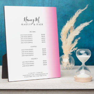 Placa Expositora Moderno gradiente mínimo de color rosa maquillaje 