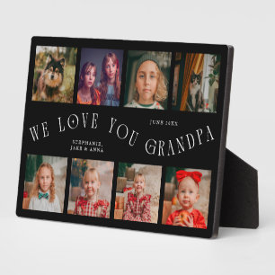 Placa Expositora Moderno grid de 8 fotos Te Amo Abuelo Negro