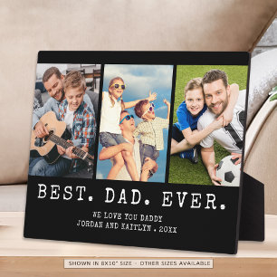 Placa Expositora Moderno MEJOR PAPÁ DEL MUNDO 3 Fotos Personalizada