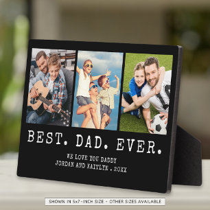 Placa Expositora Moderno MEJOR PAPÁ DEL MUNDO 3 Fotos Personalizada