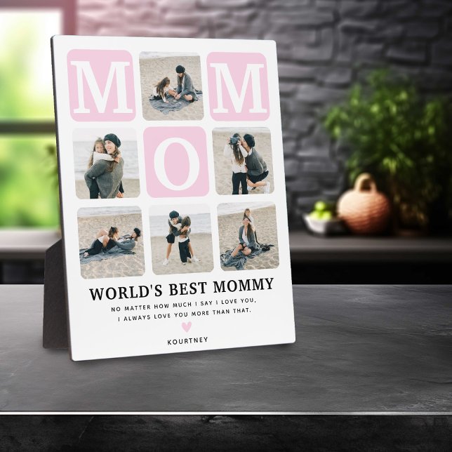 Placa Expositora Moderno Multi Photo Grid Cute MOM Gift Pink (Subido por el creador)