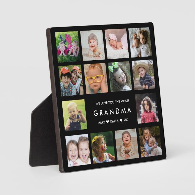 Placa Expositora Moderno te queremos abuela 14 Collage de fotos neg (Anverso)