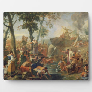 Placa Expositora Moisés dibujando agua de la roca (aceite sobre lie