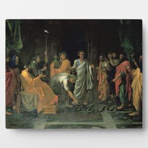Placa Expositora Moisés y el serpiente brasileño (aceite sobre lien