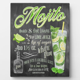 Placa Expositora Mojito Cocktail Chalkboard Receta