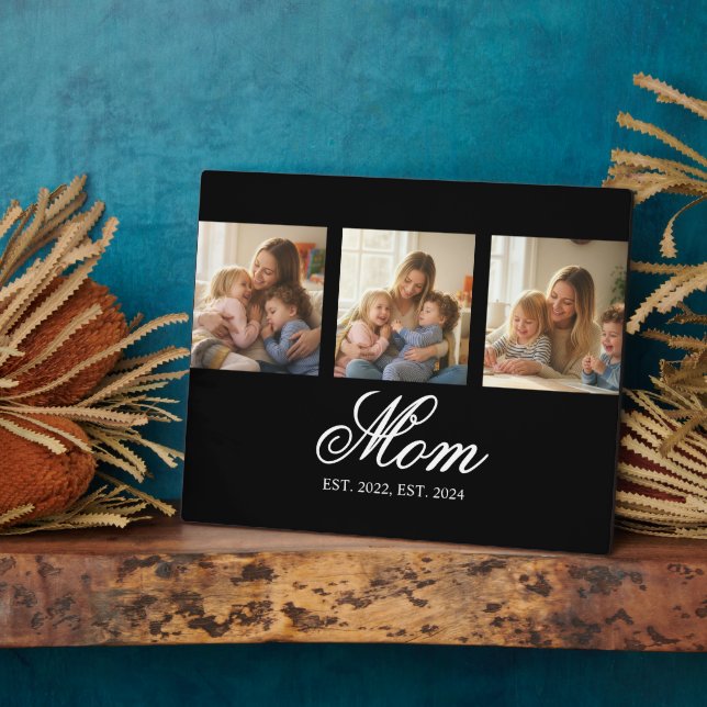 Placa Expositora Mom Established Black Elegant Script 3 Photo (Lado)