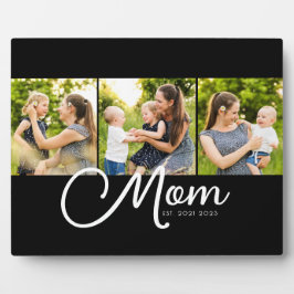 Placa Expositora Mom Established Elegant Script Black 3 Photo