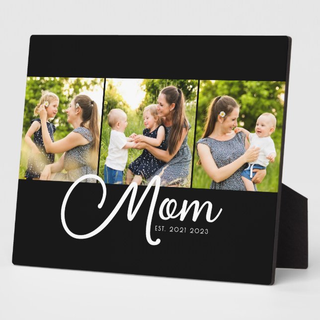 Placa Expositora Mom Established Elegant Script Black 3 Photo  (Lado)