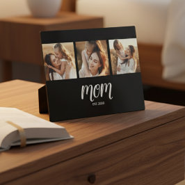Placa Expositora Mom Established Elegant Script Black 3 Photo
