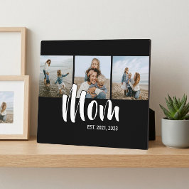 Placa Expositora Mom Established Elegant Script Black 3 Photo