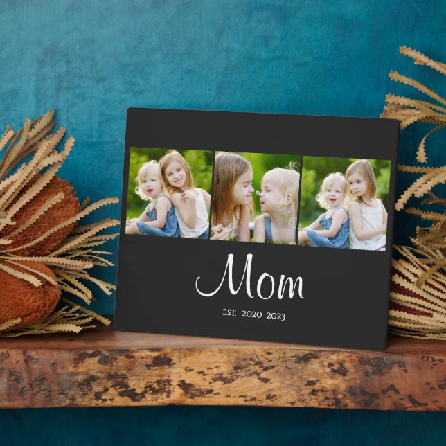Placa Expositora Mom Established Elegant Script Black 3 Photo (Lado)