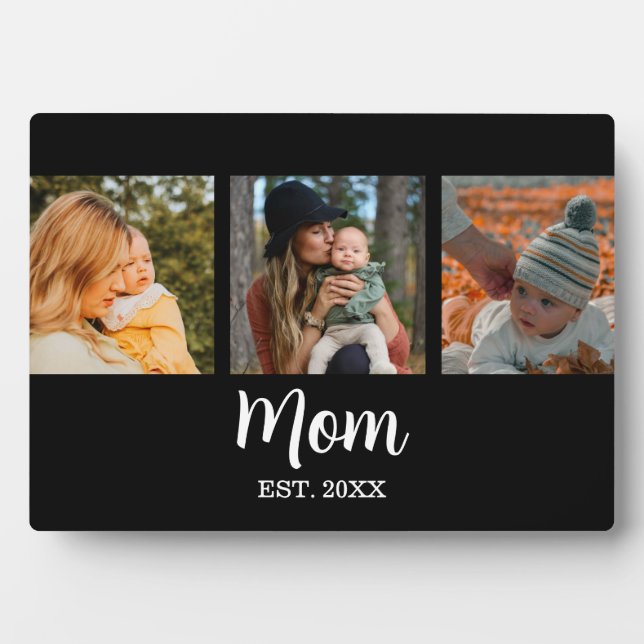 Placa Expositora Mom Established Modern Script Black 3 Photo (Frente)