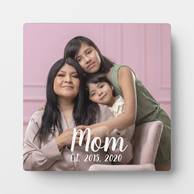 Placa Expositora Mom Established Modern Script Photo (Frente)