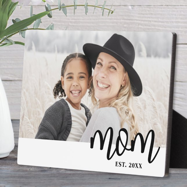 Placa Expositora Mom Established Mother's Day Gift Photo (Mom Established Mother's Day Gift plaque)
