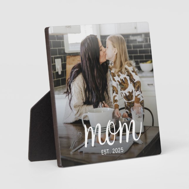 Placa Expositora Mom Established Photo Mother's Day (Anverso)