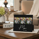 Placa Expositora Mom Established Script 3 Photo Black<br><div class="desc">Black White Mom Established Script Black 3 Photo Design. Replace the photos with your own of your kids and change the years to the years you became a mom. Created by Simply Farmhouse Press.</div>