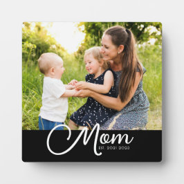 Placa Expositora Mom Established Script Black Photo
