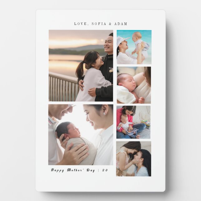 Placa Expositora Momentos apreciados | Día de la Madre 6-Collage de (Frente)