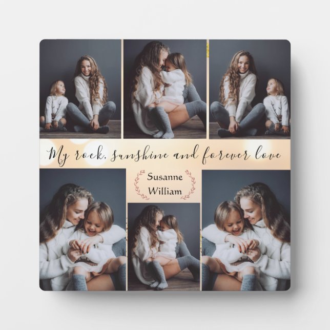 Placa Expositora Momentos para recordar: Mamá y niño personalizados (Frente)