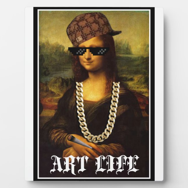 Placa Expositora Mona Lisa Thug Life Art Life (Frente)