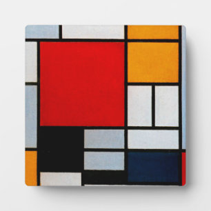 Placa Expositora Mondrian - Composición con gran plano rojo