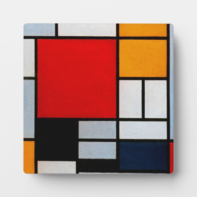 Placa Expositora Mondrian - Composición con gran plano rojo (Frente)