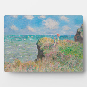 Placa Expositora Monet Cliff Walk en la pintura impresionista del p