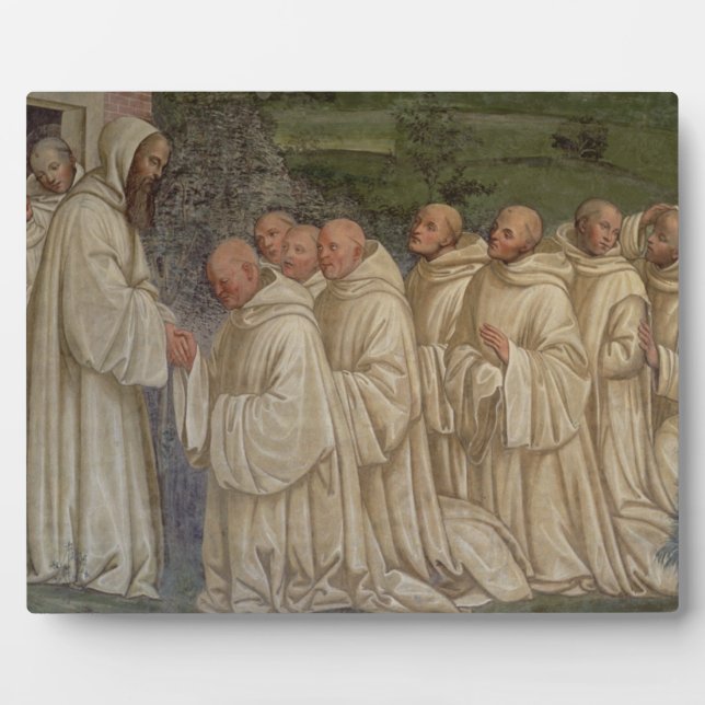 Placa Expositora Monjes benedictinos, de la vida de San Benedicto ( (Frente)