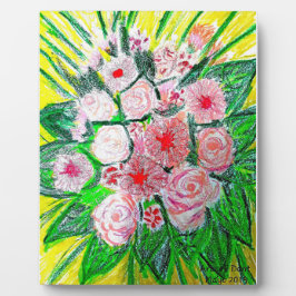 Placa Expositora Monocromático, Rosas, Dianthus caryophyllus,  Gerb