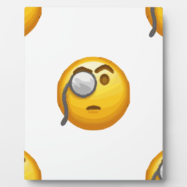 Placa Expositora monóculo de emoji (Frente)